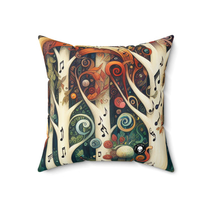 "Melodic Enchantment: The Instrumental Forest"- The Alien Spun Polyester Square Pillow