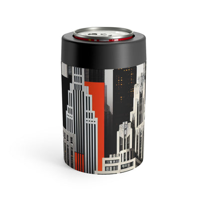 "A Contrast of Times: Classic Art Deco Skyscrapers and a Modern Cityscape" - The Alien Can Holder Art Deco Style