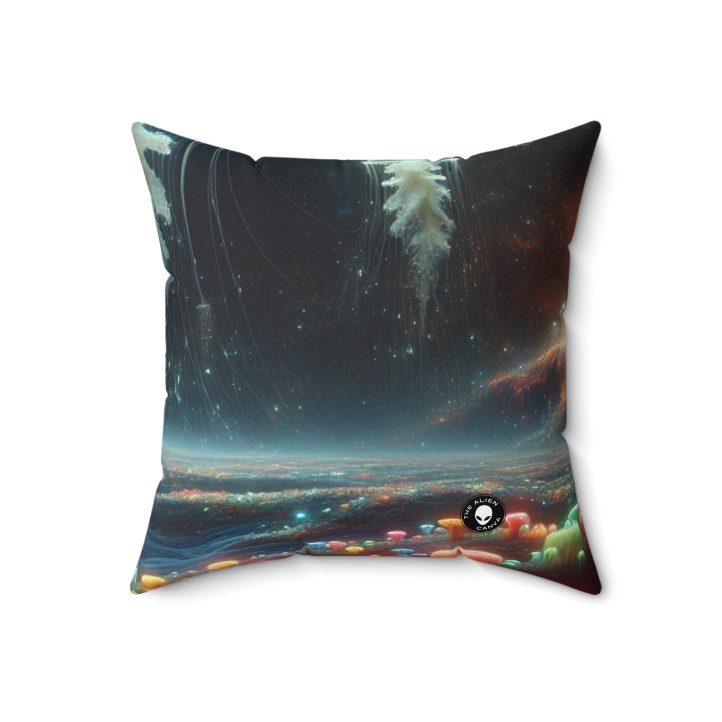 Jellyfish Dreamscape- The Alien Spun Polyester Square Pillow