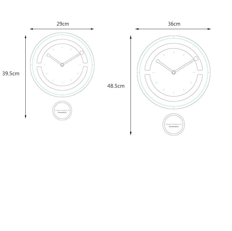 Arte Simple atmósfera luz reloj de lujo colgante de pared hogar