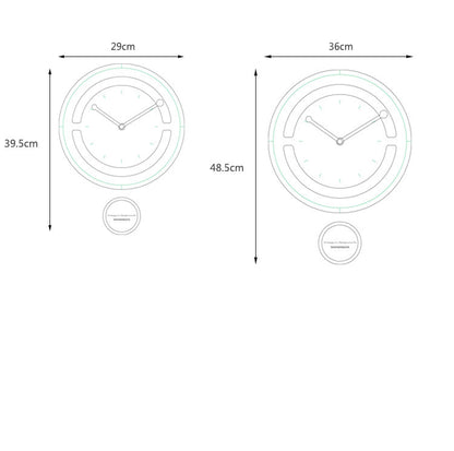 Arte Simple atmósfera luz reloj de lujo colgante de pared hogar