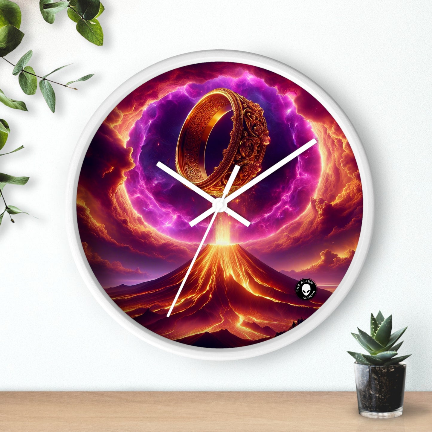 "Ring of Doom: A Surreal Descent." - The Alien Wall Clock