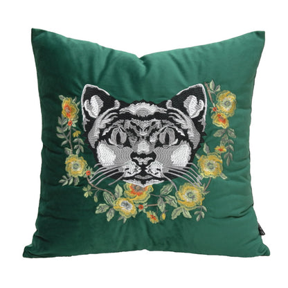 Home Velvet Embroidery Pillow Cover