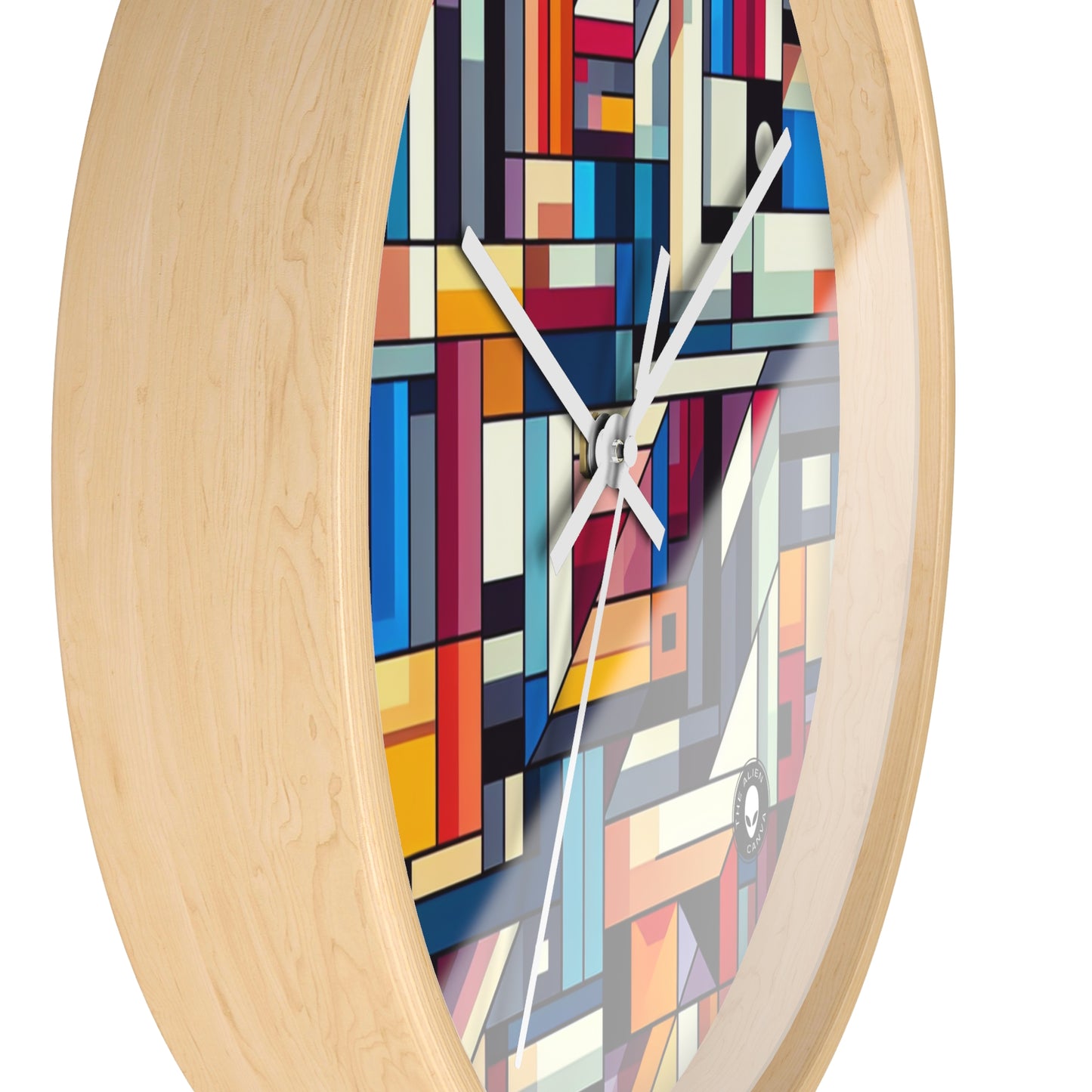 "Futuristic Cityscape: A Geometric Perception" - The Alien Wall Clock Hard-edge Painting