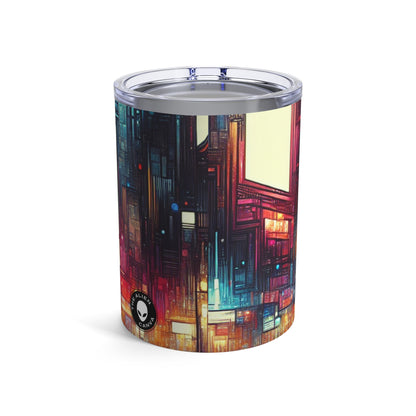 "Paisaje urbano al descubierto: una noche de neón" - Vaso Alien de 10 oz