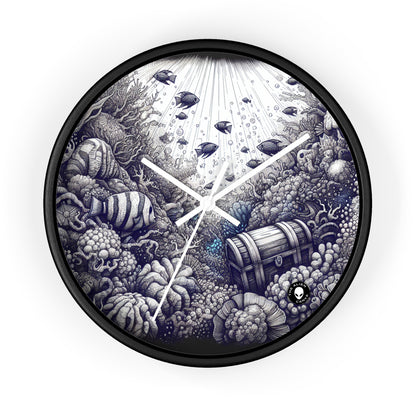 "Underwater Enchantment: The Hidden Treasure" - The Alien Wall Clock