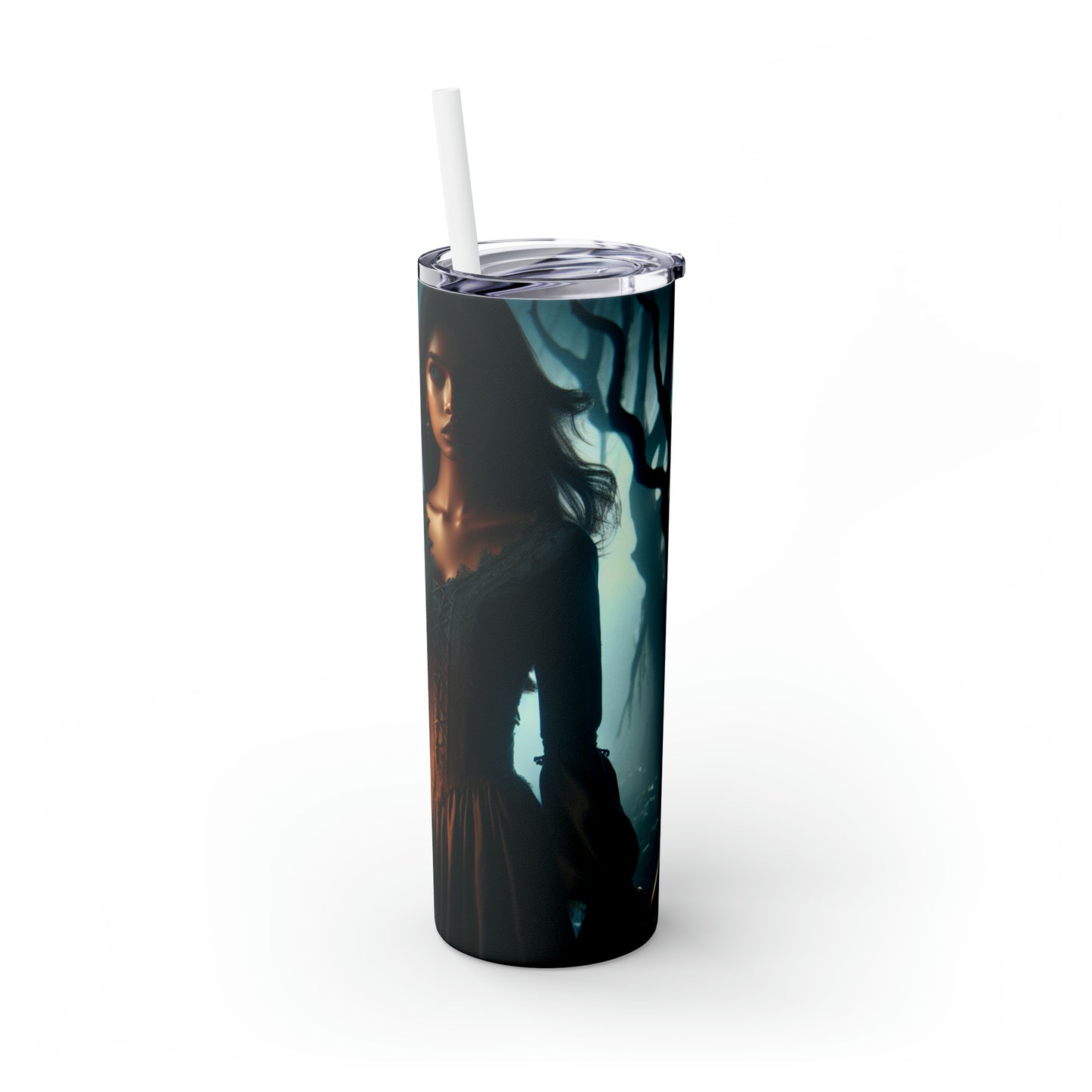 "Listo para la batalla en el bosque retorcido": el vaso delgado con pajita de Alien Maars® de 20 oz estilo arte gótico
