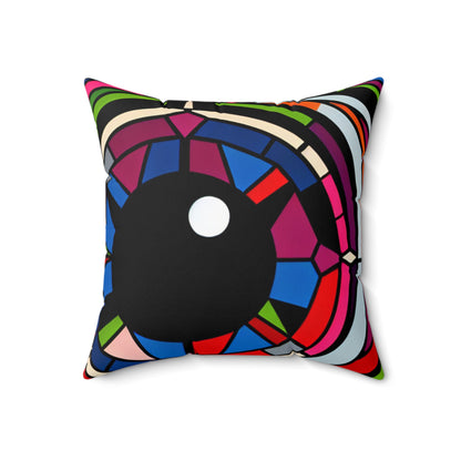 "Eye of the Illusionist". - The Alien Spun Polyester Square Pillow Op Art Style