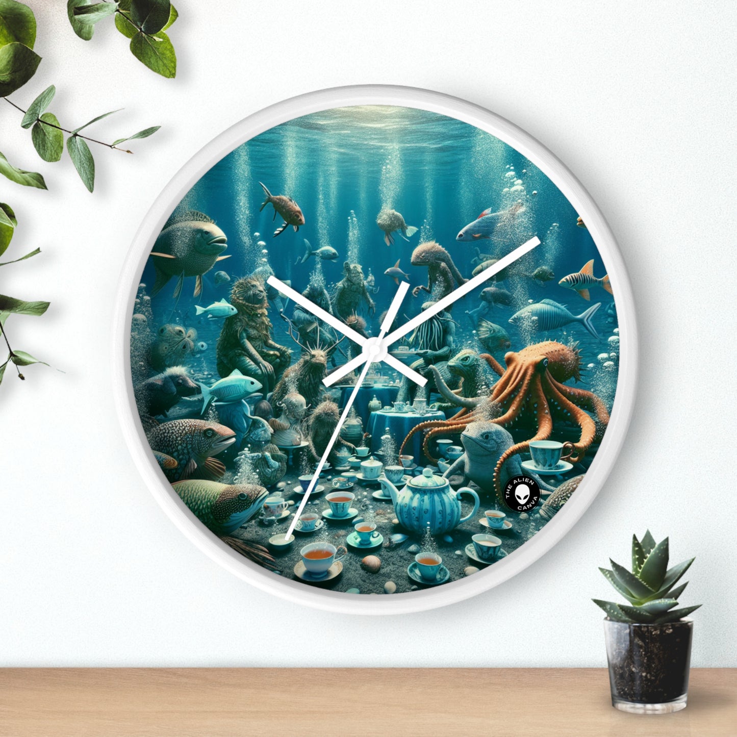 "Tea Time in the Deep Blue Sea" - The Alien Wall Clock