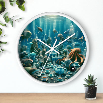 "La hora del té en el mar azul profundo" - El reloj de pared extraterrestre