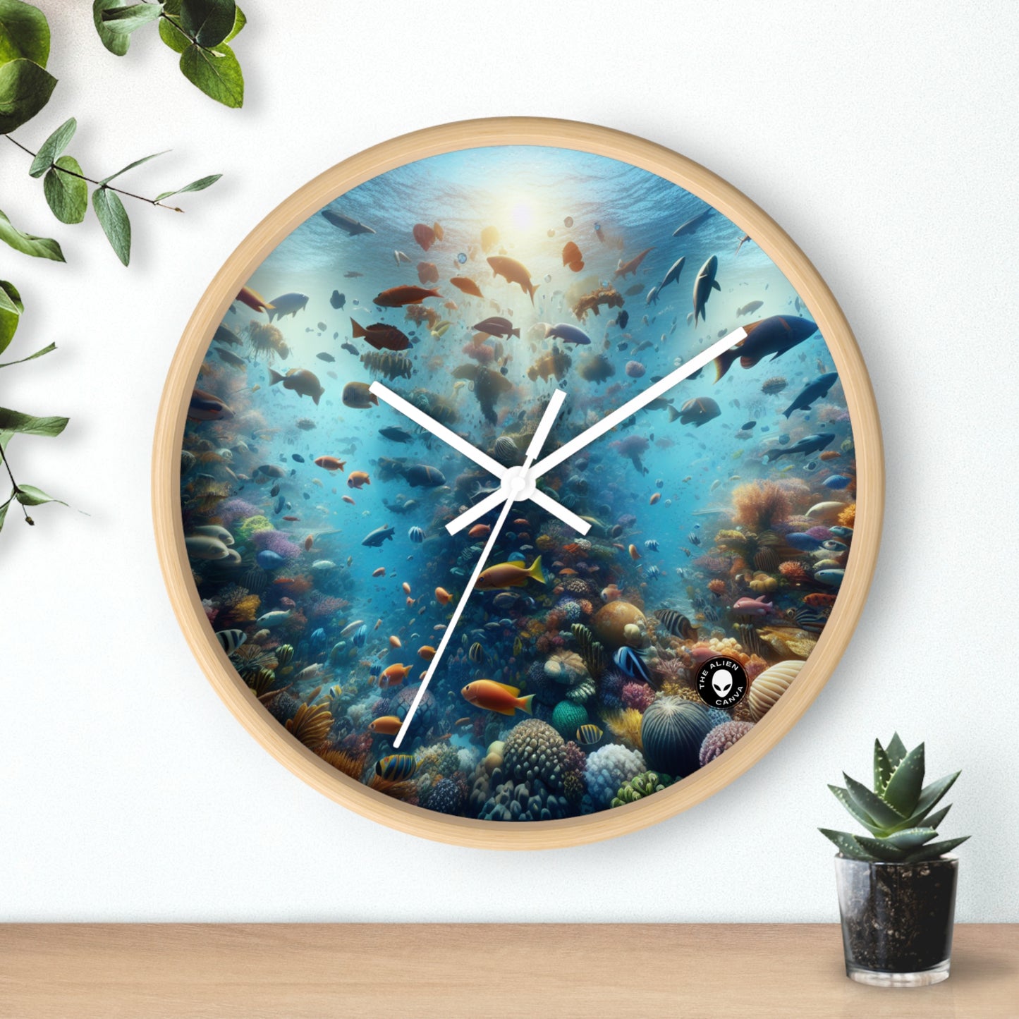 "Glimmering Reef: A Colorful Underwater Wonderland" - The Alien Wall Clock