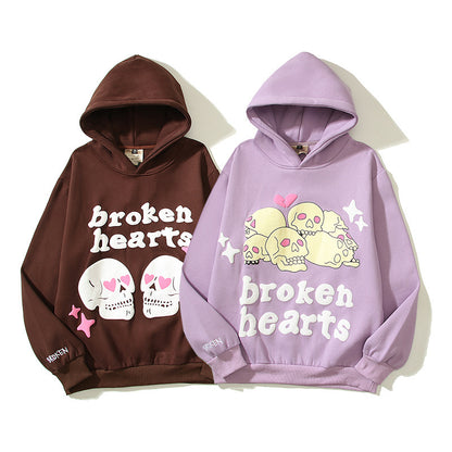 Men's And Women's Fashionable Hooded Sweater Over Printed Letters