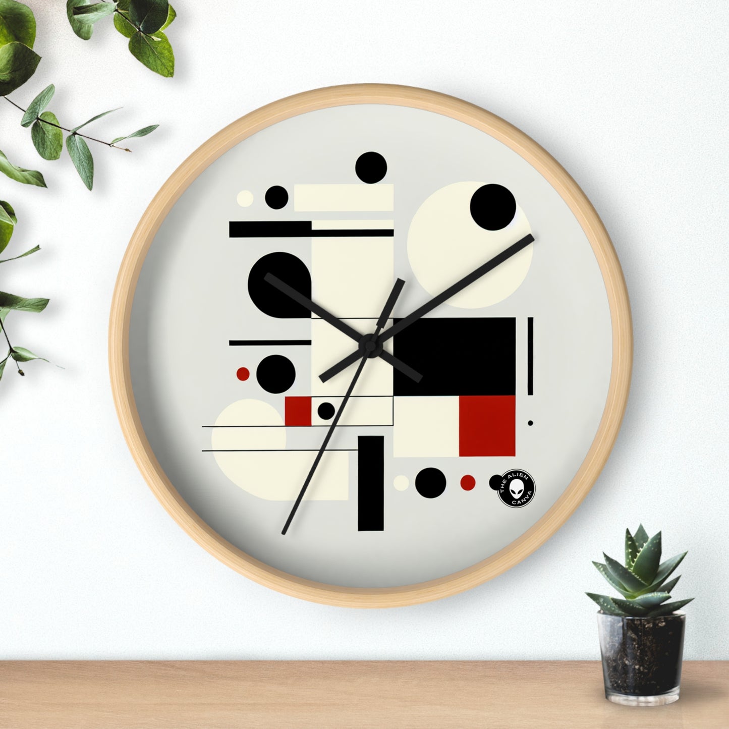 "Dynamic Balance: A Suprematist Exploration" - The Alien Wall Clock Suprematism