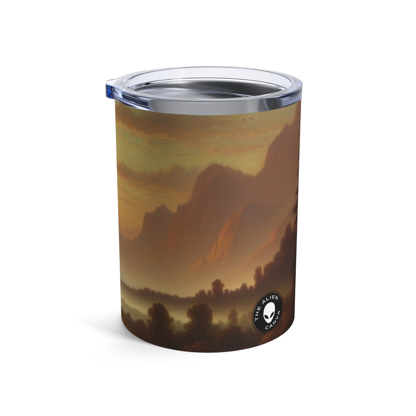 "Misty Morning: Serene Tonalism on a Tranquil Lake" - The Alien Tumbler 10oz Tonalism