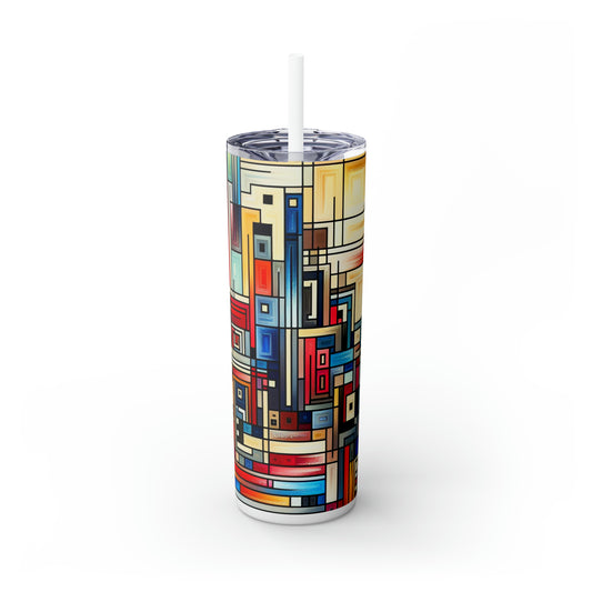 « Symétrie urbaine : une perspective précisionniste » - The Alien Maars® Skinny Tumbler with Straw 20oz Precisionism