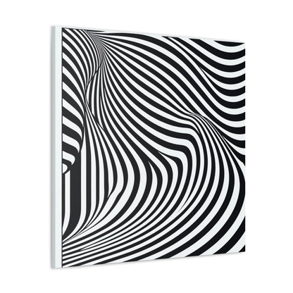 "Optical Illusion Wave" - ​​Le style Alien Canva Op Art