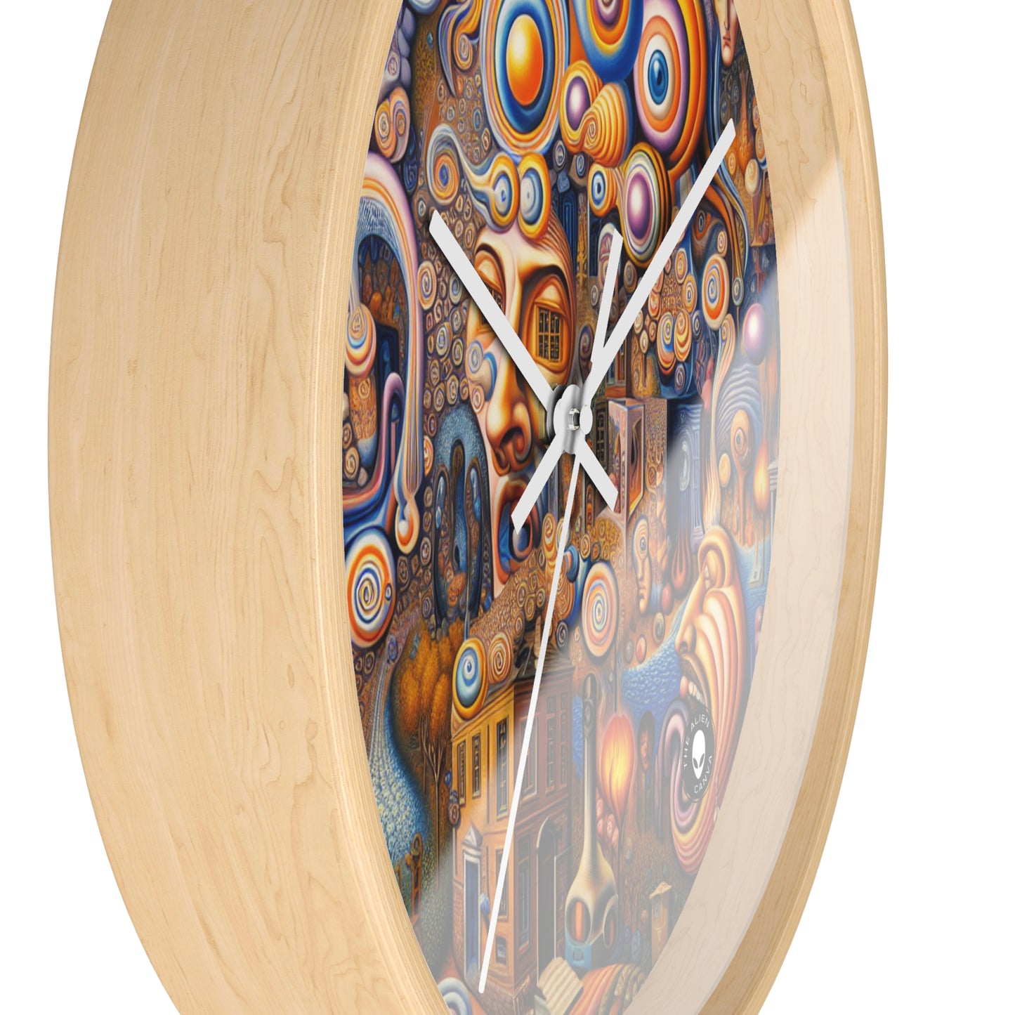 "Melted Time: A Whimsical Dance of Dreams" - The Alien Wall Clock Surrealism