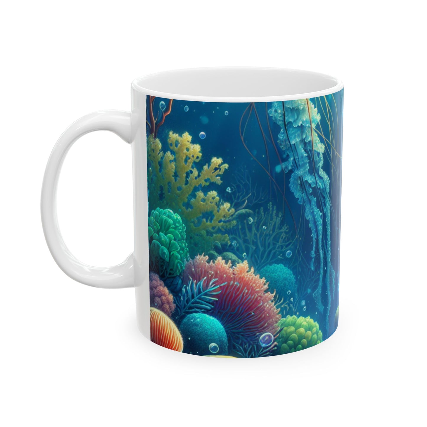 « Sous les vagues : un trésor caché » – Tasse en céramique Alien 11 oz