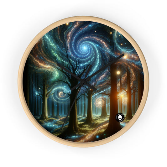 "Galactic Woods: A Celestial Dreamscape" - The Alien Wall Clock