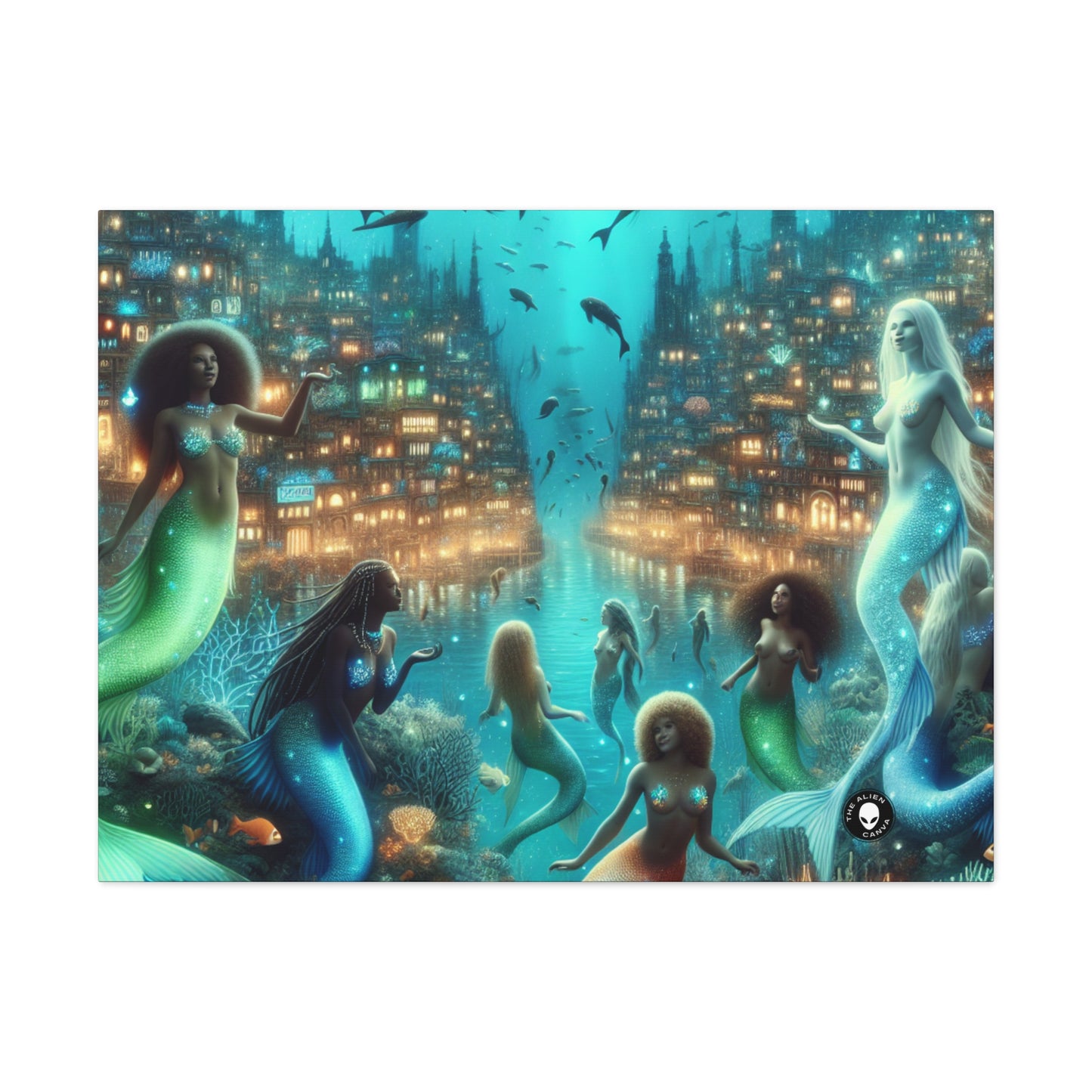 « Profondeurs scintillantes : la cité sous-marine enchantée » - The Alien Canva