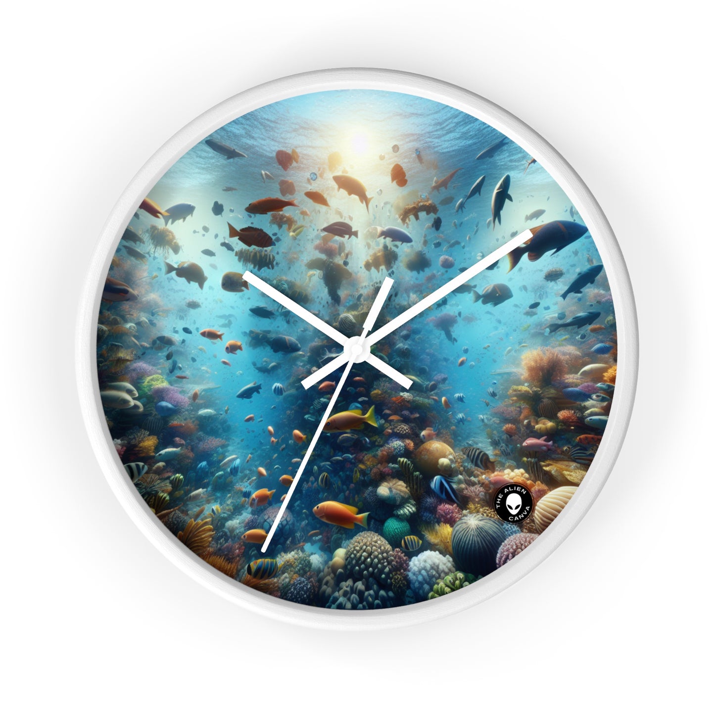 "Glimmering Reef: A Colorful Underwater Wonderland" - The Alien Wall Clock