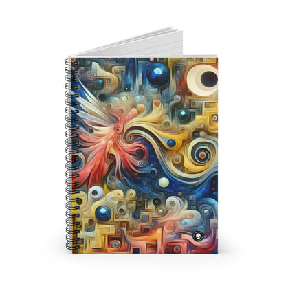 « Le jardin intemporel : une fusion surréaliste de la nature et du temps » - The Alien Spiral Notebook (Ruled Line) Surréalisme