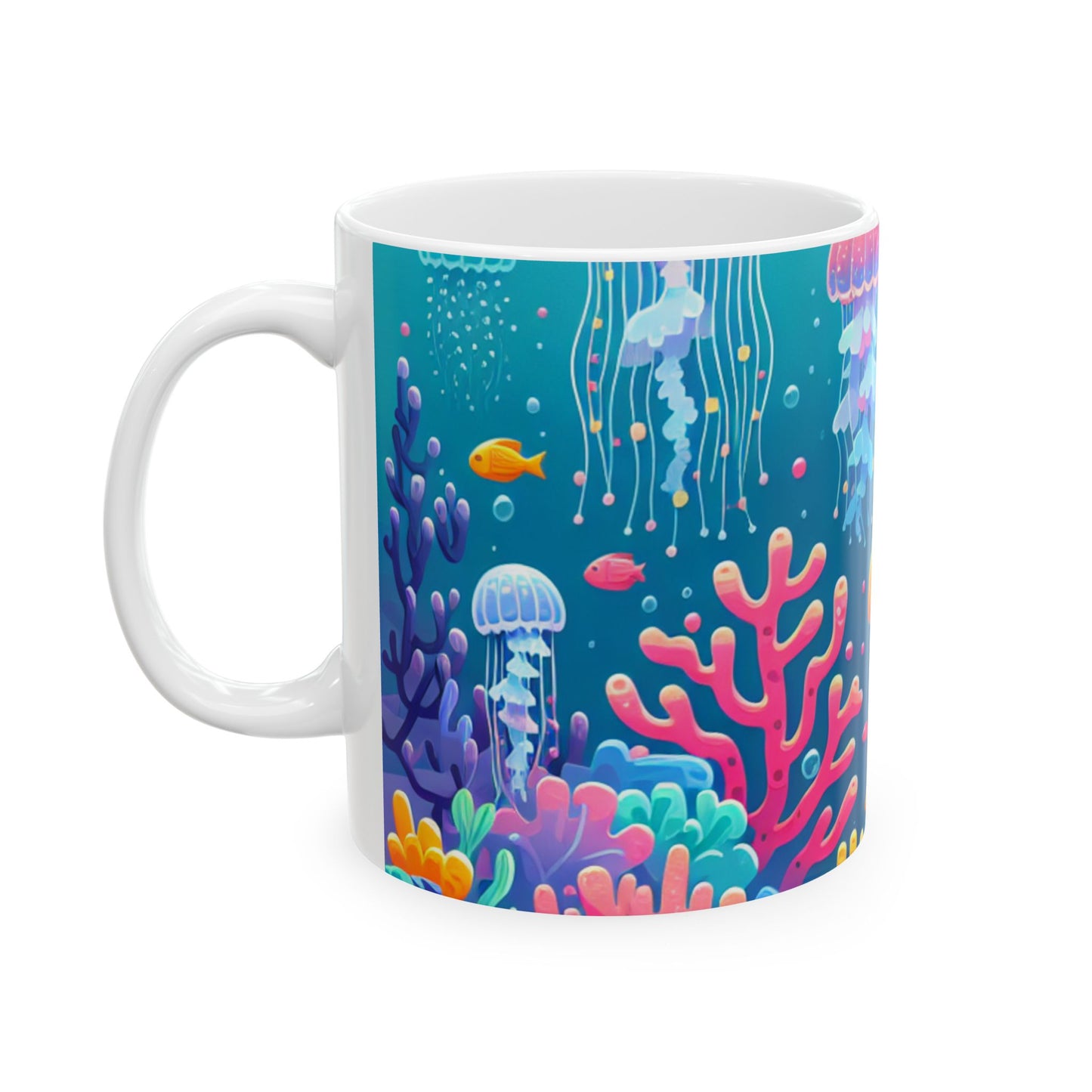 "Encantadora sinfonía submarina" - Taza de cerámica alienígena de 11 oz