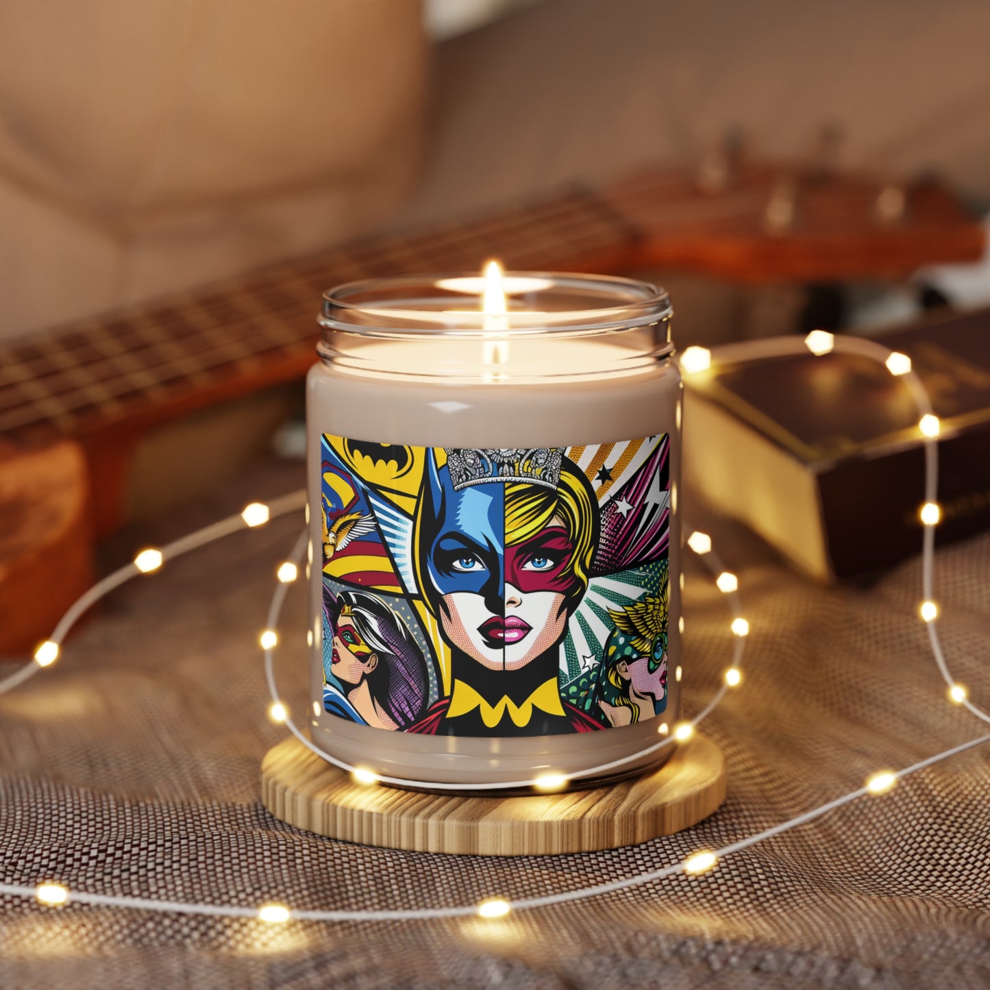 "Heroes of Pop Art: An Intermixing of Icons" - The Alien Scented Soy Candle 9oz Pop Art Style