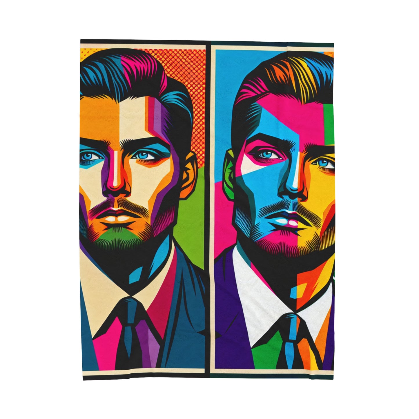 "Celebrity Pop Art Portrait" - The Alien Velveteen Plush Blanket Pop Art Style