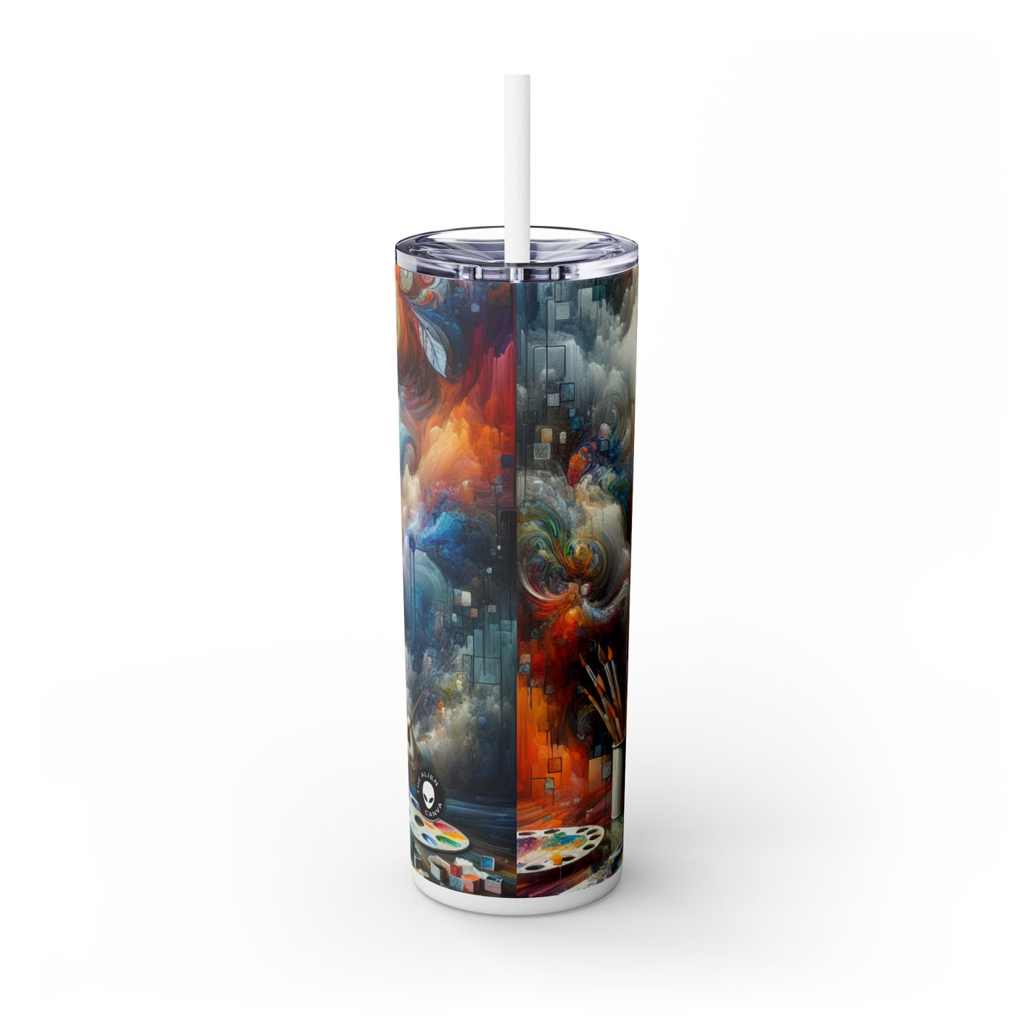 "Mystical Forest: A Whimsical Wonderland" - The Alien Maars® Skinny Tumbler with Straw 20oz Digital Painting