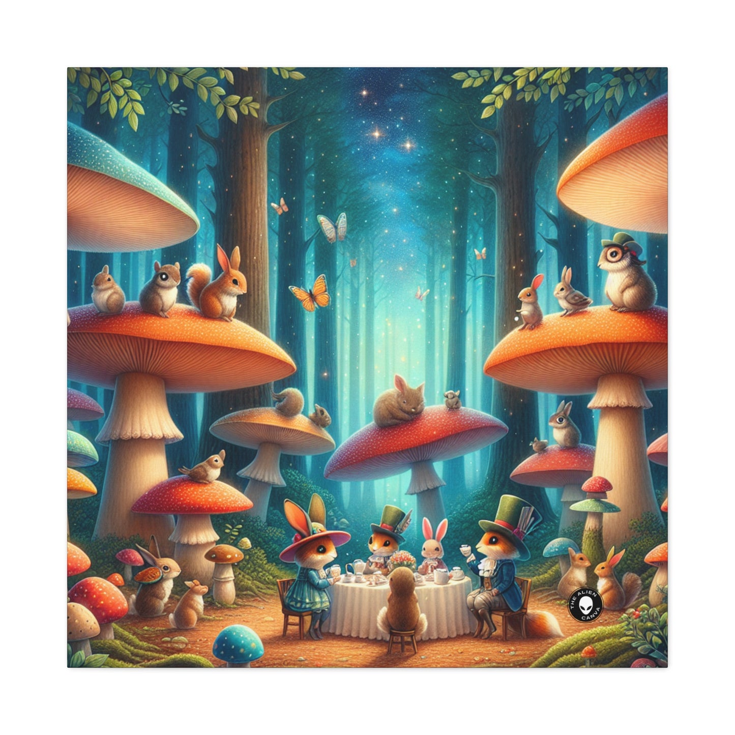 "Mushroom Wonderland: A Magical Tea Party" - The Alien Canva