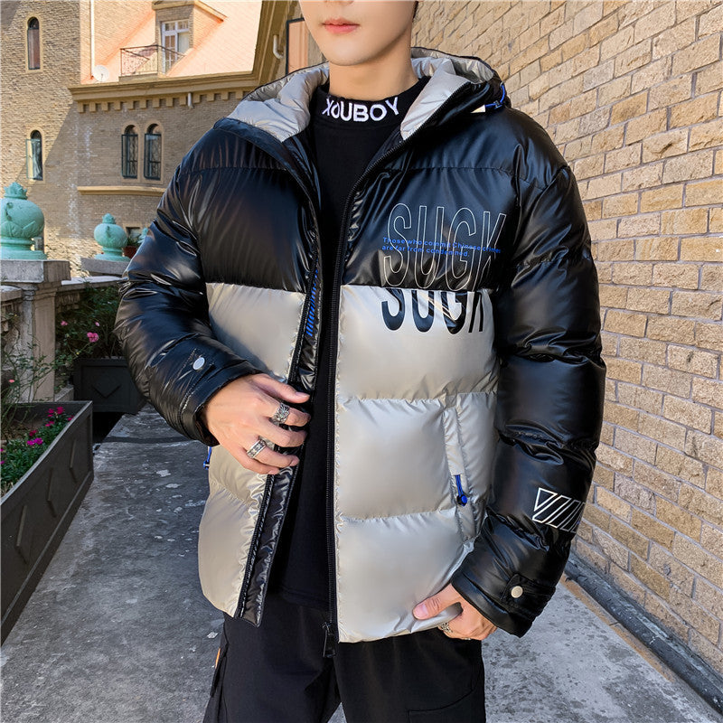 Printed padded men's padded jacket