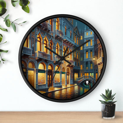 "Venetian Night: A Luminous Street Scene" - The Alien Wall Clock Venetian School