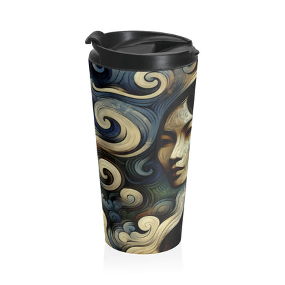 "Primitive Smoke: A Mystical Portrait." - The Alien Stainless Steel Travel Mug Primitivism