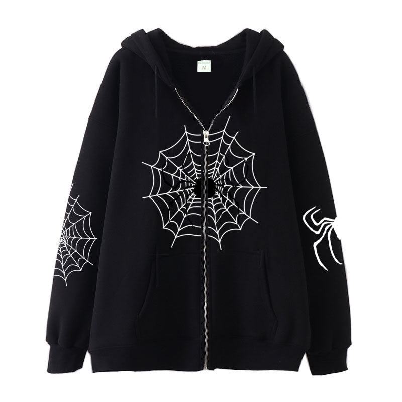 Pull zippé araignée Décoration d'Halloween