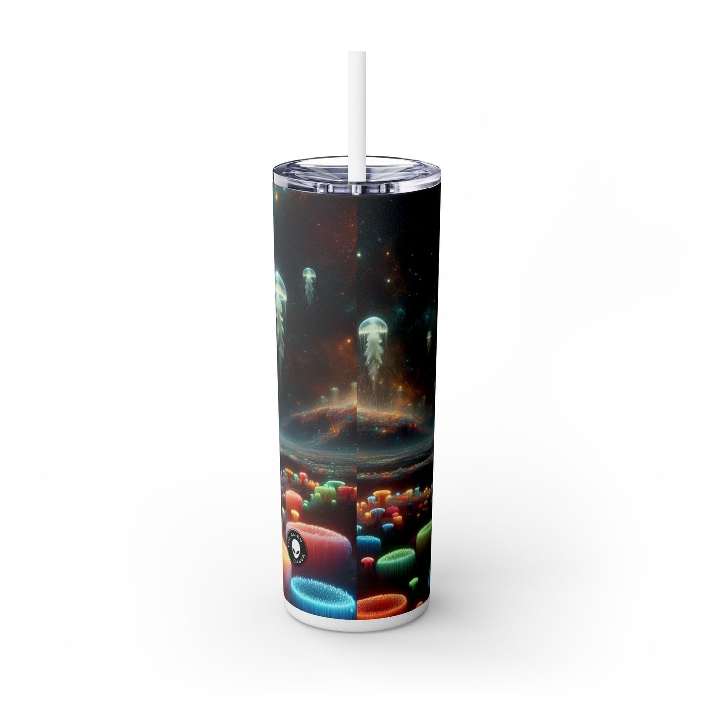 Paisaje onírico de medusas - Vaso estrecho con pajita de 20 oz de Alien Maars®