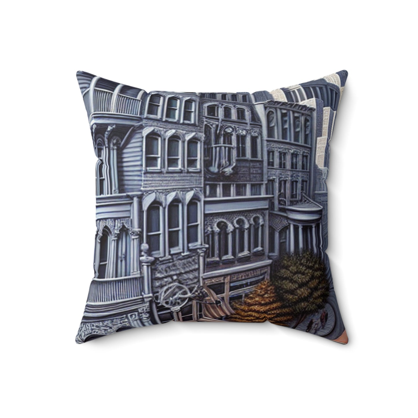 "Enchanted Passage: Transcending Reality"- The Alien Spun Polyester Square Pillow Trompe-l'oeil