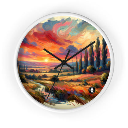 "Harmonious Vistas: A Post-Impressionist Celebration of Nature and Rural Life" - The Alien Wall Clock Post-Impressionism