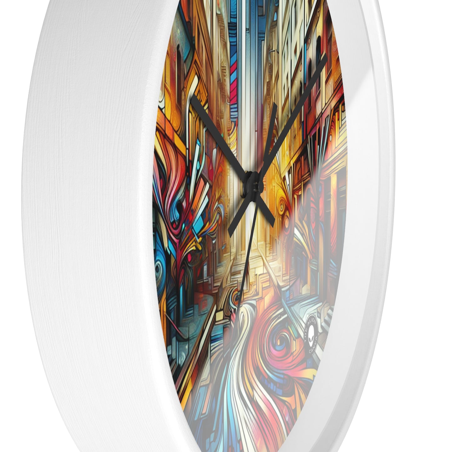 "Urban Ecosystem: A Graffiti Fusion" - The Alien Wall Clock Graffiti Art