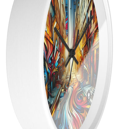 "Urban Ecosystem: A Graffiti Fusion" - The Alien Wall Clock Graffiti Art