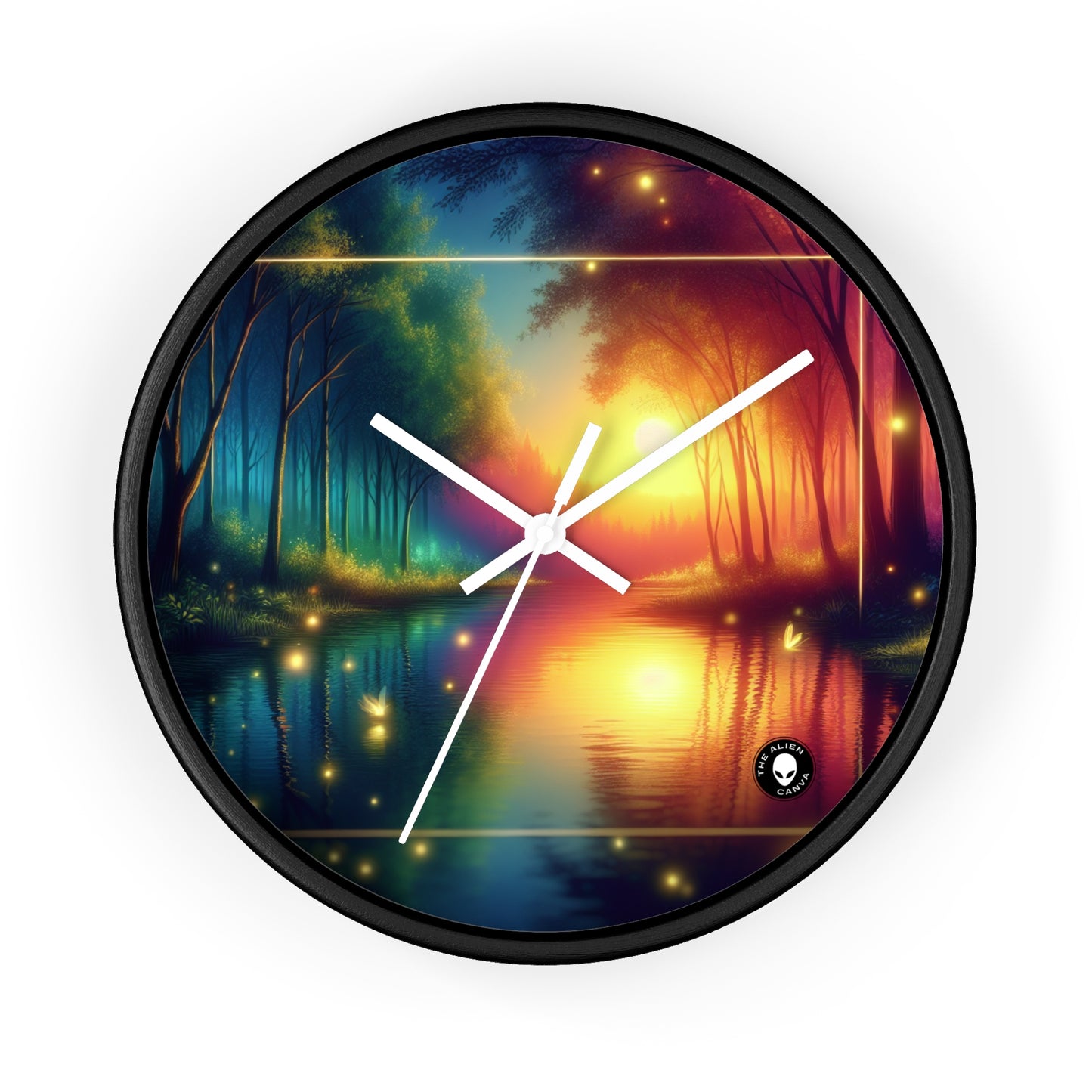 "Dusk Enchantment: A Magical Forest Scene" - The Alien Wall Clock