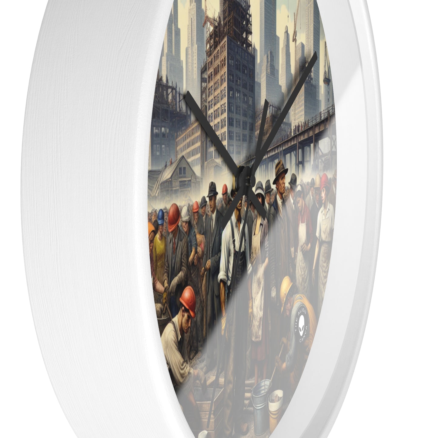 Title: "Unity in Action: Celebrating Solidarity's Triumph" - The Alien Wall Clock Social Realism