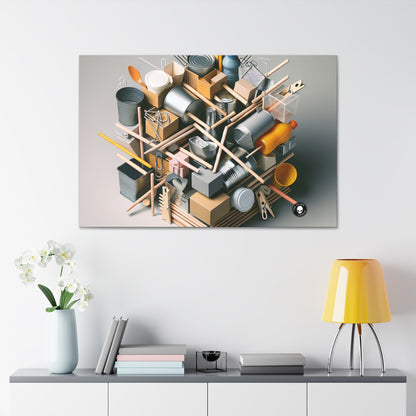 "Household Monochrome: Crafting a 3D Cubist Artwork" - The Alien Canva Cubism