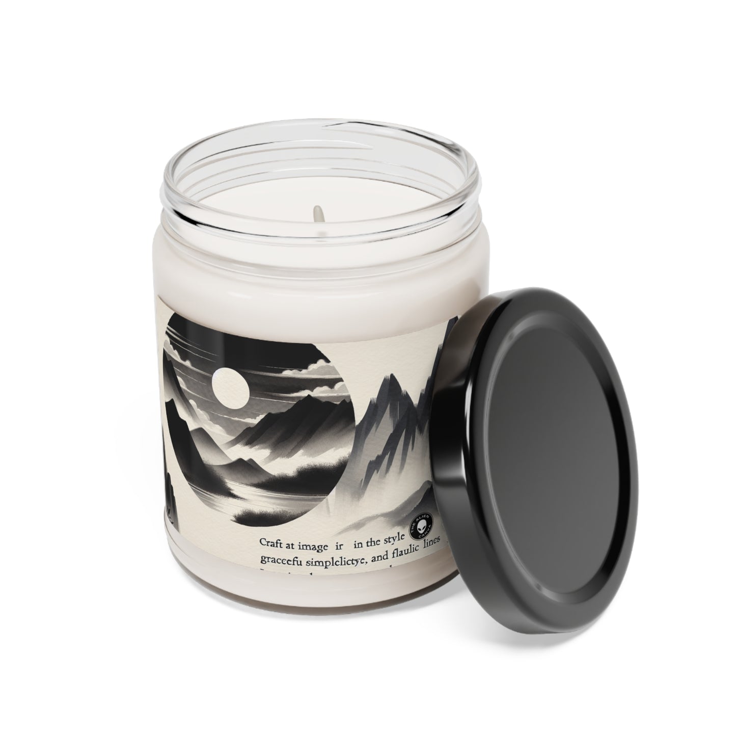 "Blossoms in the Breeze: A Tranquil Springtime Ink Wash Painting" - The Alien Scented Soy Candle 9oz Ink Wash Painting