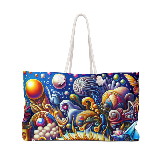 "Cityscape Dreams: A Surreal Night Scene" - The Alien Weekender Bag Magic Realism