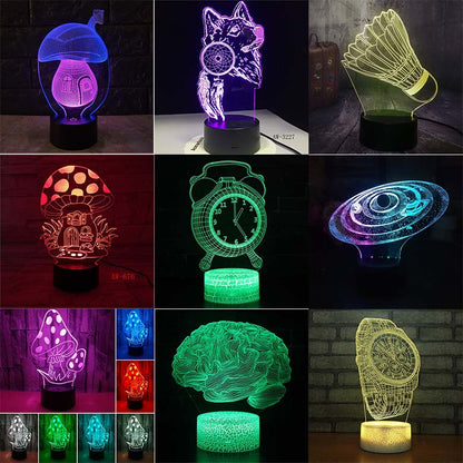 Nouveau Lampe de bureau LED colorée avec télécommande tactile 3D,