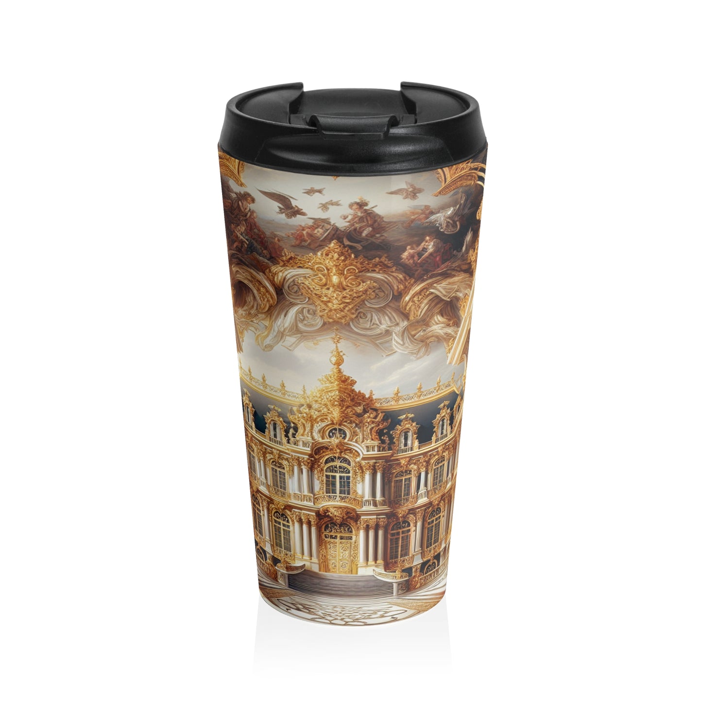 "Regal Splendor: A Gold-Plated Baroque Palace" - The Alien Stainless Steel Travel Mug Baroque Style