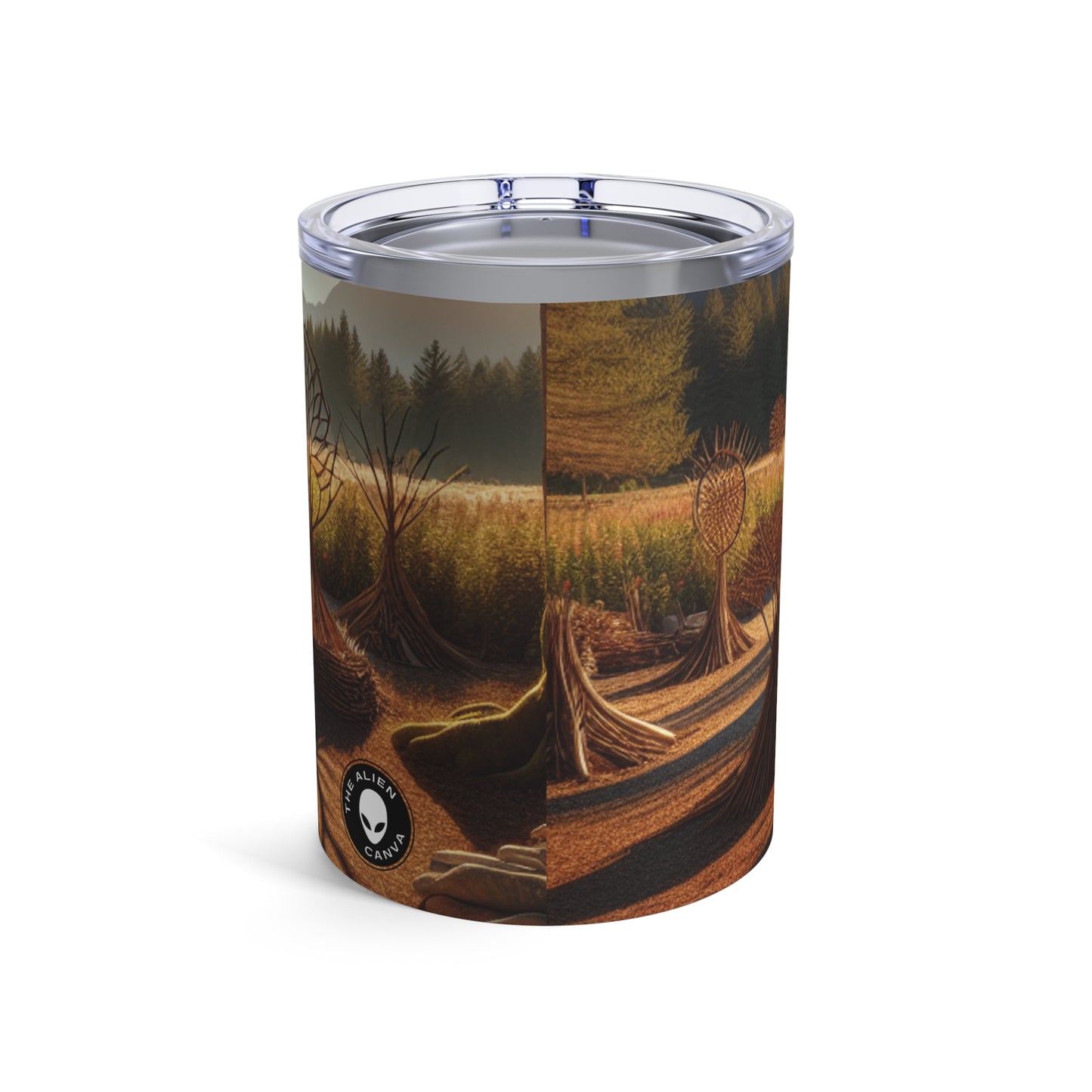 "Metamorfosis: una cautivadora celebración de transformación y renacimiento del Land Art" - The Alien Tumbler 10oz Land Art