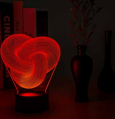 Lámpara de mesa 3D acrílica colorida táctil, luz nocturna LED 3D abstracta, iluminación decorativa, lámpara de ambiente para dormir para bebé, el mejor regalo