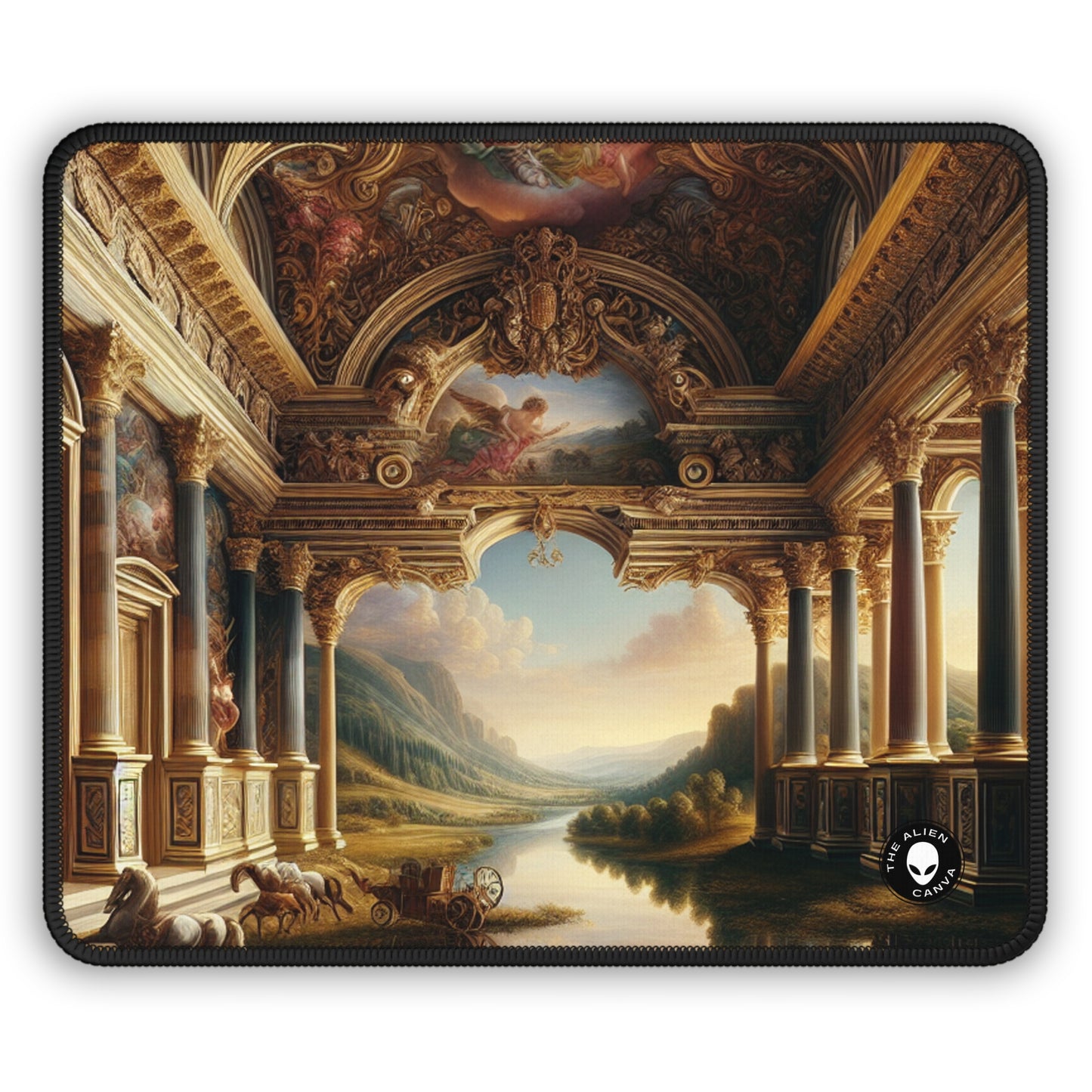 "A Neo-Renaissance Odyssey: A Modern Panorama" - The Alien Gaming Mouse Pad Renaissance Art